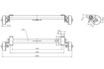 Axa franata AL-KO EURO pentru remorca barca 1800kg 1445/1555mm 2030mm 5x112