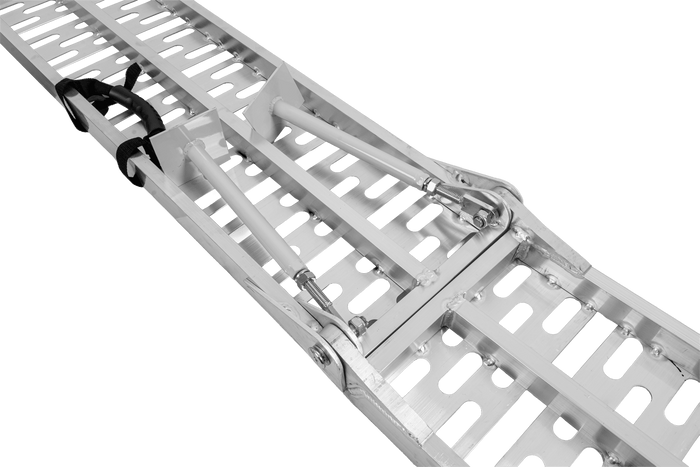 Rampe pliabile UNITRAILER ALR003 rampe din aluminiu pentru remorci 221cm 680kg cu centură și suport, set de 2