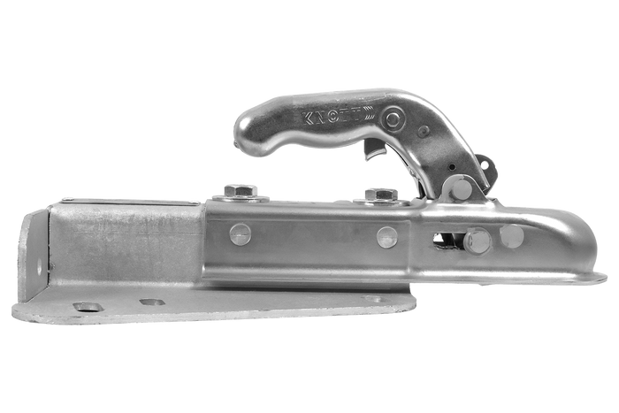 Cârlig sferic KNOTT K7.5-H+KZE7.5 pentru o remorcă de 750 kg cu bară de tractare în V
