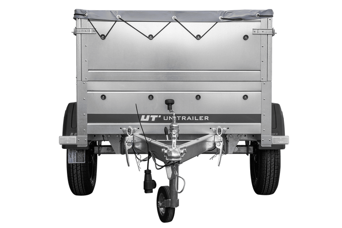 Remorcă ușoară 150x106 UNITRAILER GARDEN 150 KIPP cu laterale BIS și prelată gri
