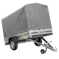 Remorcă auto pe arcuri 230x125 UNITRAILER GARDEN 230/R KIPP cu cadru H-1100 și prelată gri