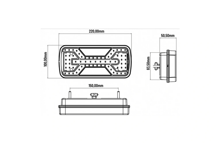 Stopuri KAMAR X-SPIDER L2430+L2431 cu baionetă, 5 pini, 7 funcții, stânga+dreapta