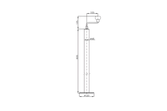 Suport manivelă extensibil cu clemă WINTERHOFF ST48-120+KLE48 150kg 48mm 600-820mm