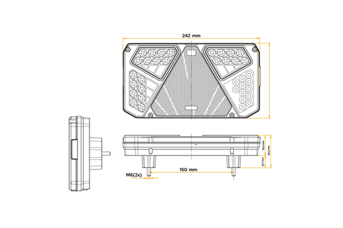 Lampa spate WAŚ W125P 6 funcţionează dreapta