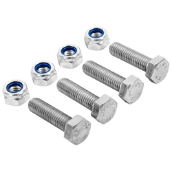 Set de 4x șuruburi hexagonale M8x30 și 4x piulițe autoblocante M8, șurub MARCOPOL clasa 5.8 DIN933