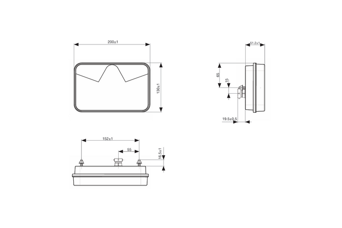 Lampă spate ASPÖCK MULTILED V cu 5 funcții, stânga