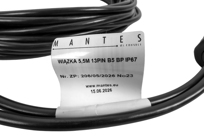 Instalație electrică MANTES, cablaj remorcă barcă, 5,5 m, mufă 13PIN, baionete 2x5PIN