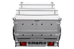 Remorcă cu o singură axă pe arcuri 230x125 UNITRAILER GARDEN 230/R KIPP cu laterale BIS și capac din aluminiu